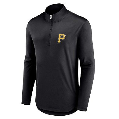 Men's Fanatics Branded Black Pittsburgh Pirates Quarterback Quarter-Zip Top