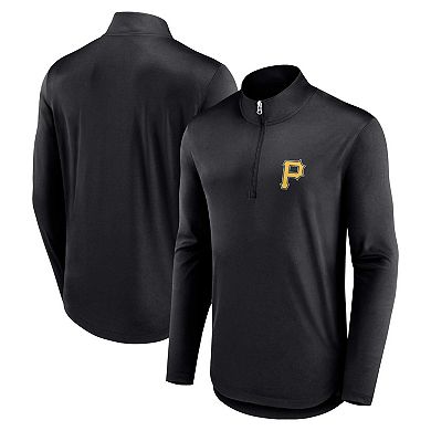 Men's Fanatics Branded Black Pittsburgh Pirates Quarterback Quarter-Zip Top