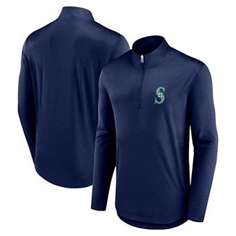 Men's Fanatics Branded Navy Seattle Mariners Quarterback Quarter-Zip Top
