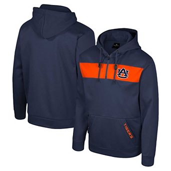 Men's Colosseum Navy Auburn Tigers Quarter-Zip Hoodie