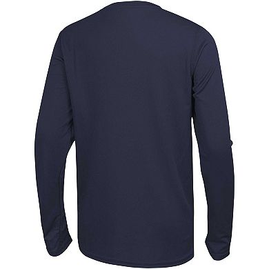 Men's College Navy Seattle Seahawks Side Drill Long Sleeve T-Shirt