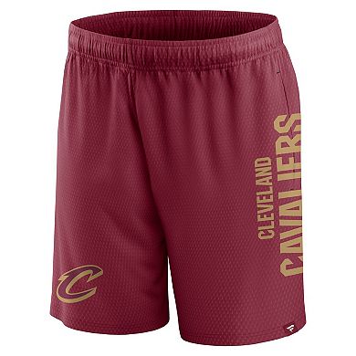 Men's Fanatics Branded Wine Cleveland Cavaliers Post Up Mesh Shorts