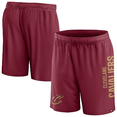 Men's Fanatics Branded Wine Cleveland Cavaliers Post Up Mesh Shorts