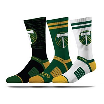 Men's Strideline Portland Timbers Premium 3-Pack Knit Crew Socks Set