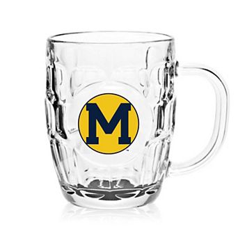Michigan Wolverines 20oz. Dimpled Glass Mug