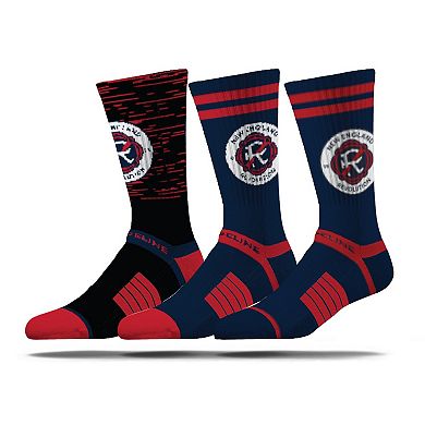 Men's Strideline New England Revolution Premium 3-Pack Knit Crew Socks Set