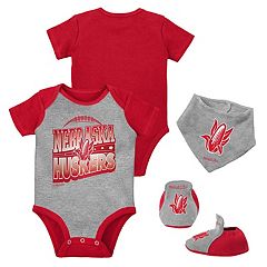 Girls Newborn & Infant Scarlet/Black Nebraska Huskers Too Much Love Two-Piece  Bodysuit Set