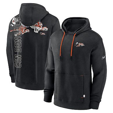 Men's Nike Black Cincinnati Bengals Throwback Layered Logo Statement ...