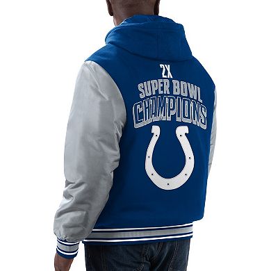Men's G-III Sports by Carl Banks Royal/Gray Indianapolis Colts Player Option Full-Zip Hoodie