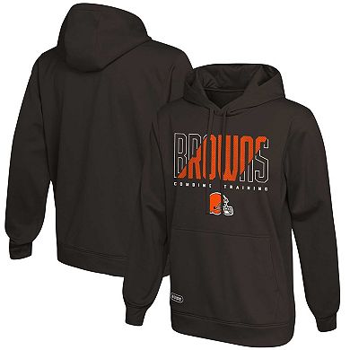 Men's Brown Cleveland Browns Backfield Combine Authentic Pullover Hoodie