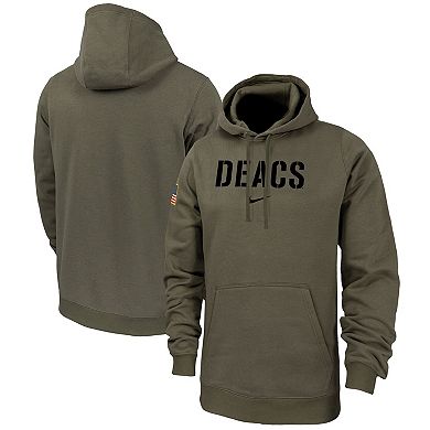 Men's Nike  Olive Wake Forest Demon Deacons Military Pack Club Fleece Pullover Hoodie