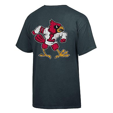 Men's Comfort Wash Charcoal Louisville Cardinals Vintage Logo T-Shirt