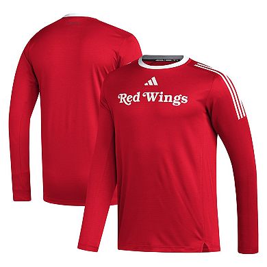 Men's adidas Red Detroit Red Wings AEROREADYÂ® Long Sleeve T-Shirt