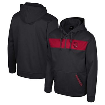 Men's Colosseum Black Arkansas Razorbacks Quarter-Zip Hoodie
