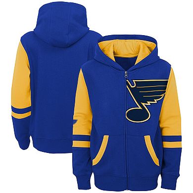 Youth Blue St. Louis Blues Face Off Color Block Full-Zip Hoodie