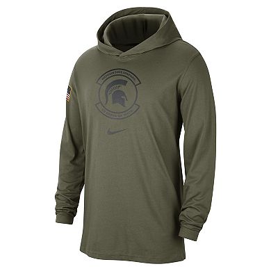 Men's Nike  Olive Michigan State Spartans Military Pack Long Sleeve Hoodie T-Shirt