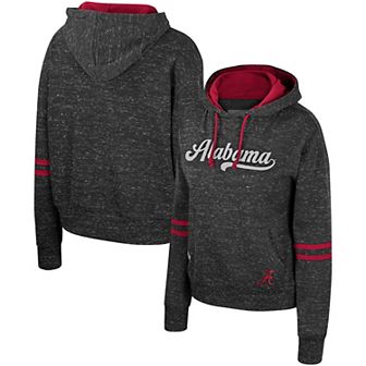 Women's Colosseum Charcoal Alabama Crimson Tide Catherine Speckle Pullover Hoodie