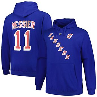 Men's Mitchell & Ness Mark Messier Blue New York Rangers Name & Number Pullover Hoodie