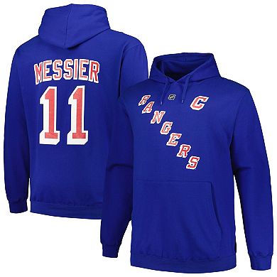 Men's Mitchell & Ness Mark Messier Blue New York Rangers Name & Number Pullover Hoodie