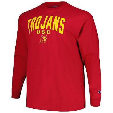 Men's Champion Cardinal USC Trojans Big & Tall Arch Long Sleeve T-Shirt