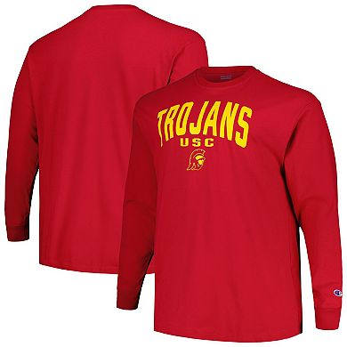 Men's Champion Cardinal USC Trojans Big & Tall Arch Long Sleeve T-Shirt