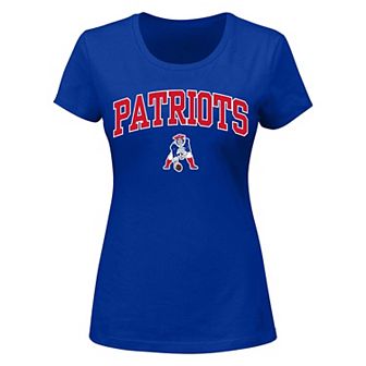 Women's Fanatics Branded Royal New England Patriots Arch Over Logo Plus Size T-Shirt