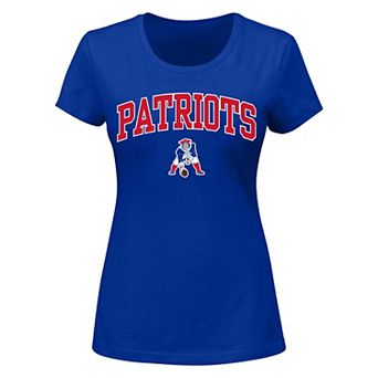 Women's Fanatics Branded Royal New England Patriots Arch Over Logo Plus Size T-Shirt