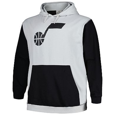 Men's Fanatics Branded Black/Silver Utah Jazz Big & Tall Primary Arctic Pullover Hoodie