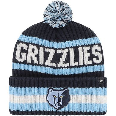 Men's '47 Navy Memphis Grizzlies Bering Cuffed Knit Hat with Pom