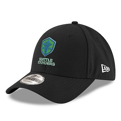 Men's New Era Black Seattle Sounders FC Lockup 9FORTY Adjustable Hat