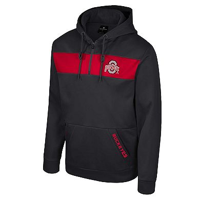 Men's Colosseum Black Ohio State Buckeyes Quarter-Zip Hoodie