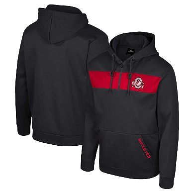 Men's Colosseum Black Ohio State Buckeyes Quarter-Zip Hoodie