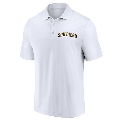 Men's Fanatics Branded Brown/White San Diego Padres Two-Pack Logo Lockup Polo Set