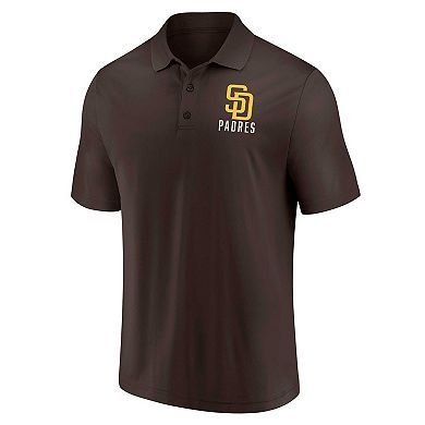 Men's Fanatics Branded Brown/White San Diego Padres Two-Pack Logo Lockup Polo Set