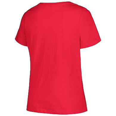 Women's Profile Red Los Angeles Angels Plus Size Arch Logo T-Shirt