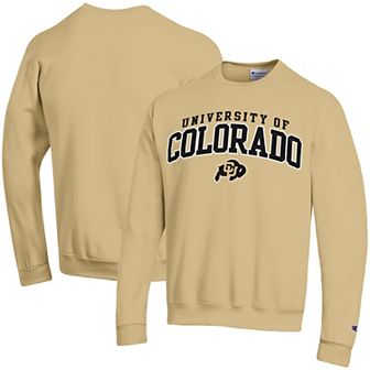 Men's Champion Gold Colorado Buffaloes Property of Powerblend Pullover Sweatshirt