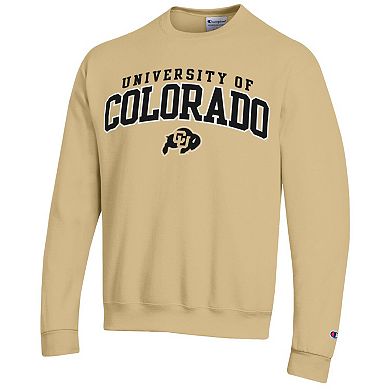 Men's Champion Gold Colorado Buffaloes Property of Powerblend Pullover Sweatshirt