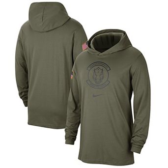 Men's Nike Olive Arkansas Razorbacks Military Pack Long Sleeve Hoodie T-Shirt