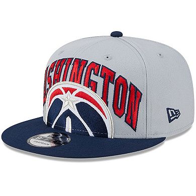 Men's New Era Gray/Navy Washington Wizards Tip-Off Two-Tone 9FIFTY Snapback Hat