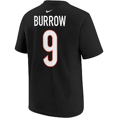 Youth Nike Joe Burrow Black Cincinnati Bengals Player Name & Number T-Shirt