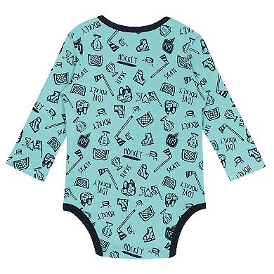 Infant Light Blue Seattle Kraken Dynamic Defender Long Sleeve Bodysuit