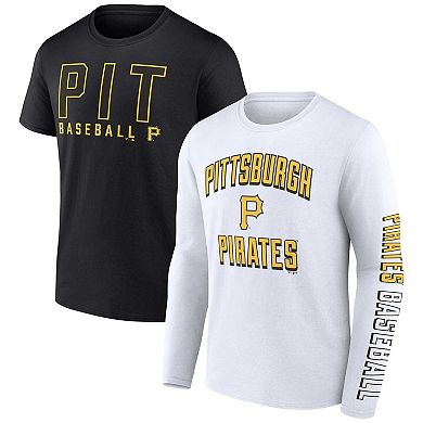 Men's Fanatics Branded Black/White Pittsburgh Pirates Two-Pack Combo T-Shirt Set
