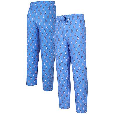 Men's Concepts Sport  Light Blue Houston Oilers Gauge Throwback Allover Print Knit Pants