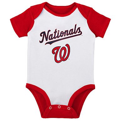 Infant White/Heather Gray Washington Nationals Two-Pack Little Slugger Bodysuit Set