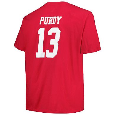 Men's Fanatics Branded Brock Purdy Scarlet San Francisco 49ers Big & Tall Player Name & Number T-Shirt