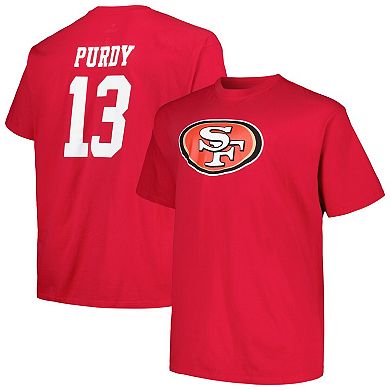 Men's Fanatics Branded Brock Purdy Scarlet San Francisco 49ers Big & Tall Player Name & Number T-Shirt