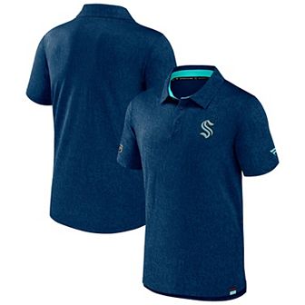 Men's Fanatics Branded Deep Sea Blue Seattle Kraken Authentic Pro Jacquard Polo
