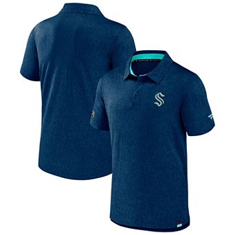 Men's Fanatics Branded Deep Sea Blue Seattle Kraken Authentic Pro Jacquard Polo