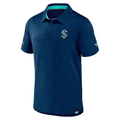 Men's Fanatics Branded Deep Sea Blue Seattle Kraken Authentic Pro Jacquard Polo
