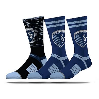 Men's Strideline Sporting Kansas City Premium 3-Pack Knit Crew Socks Set